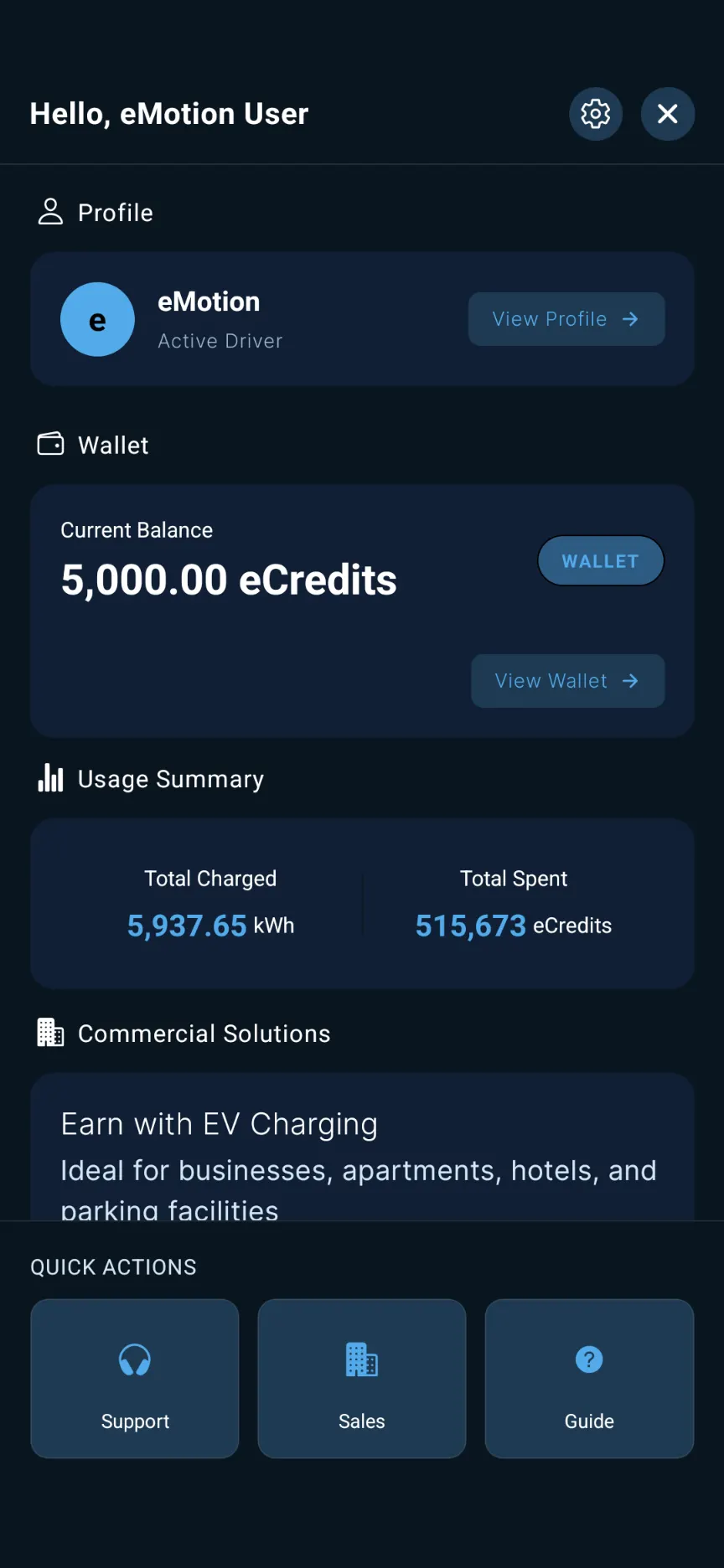 Topping up your wallet — Open your wallet