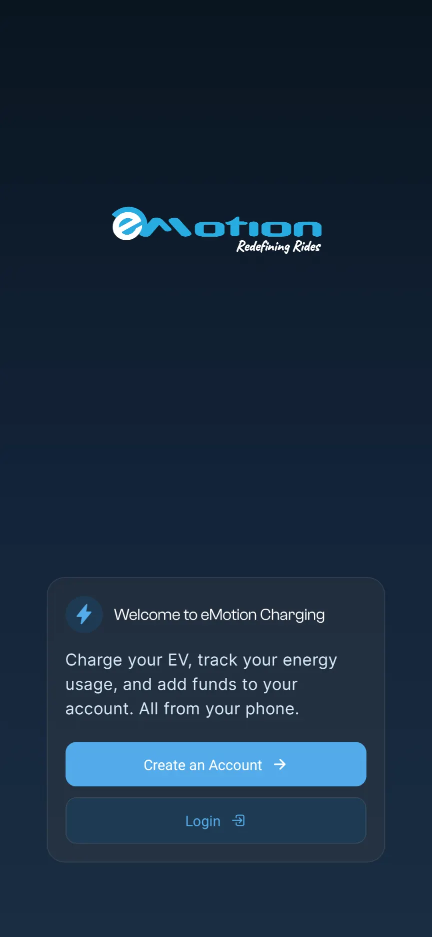 Creating an account — Welcome